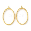 Rack Plating Alloy Oval Open Back Bezel Pendants PALLOY-S047-26E-FF-3