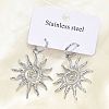 304 Stainless Steel Sun Hoop Earrings EJEW-M073-01P-5