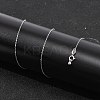 925 Sterling Silver Cable Chain Adjustable Slider Necklaces for Women NJEW-U030-01S-01-2