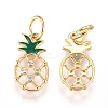 Brass Enamel Charms X-ZIRC-L070-68G-1