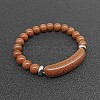 Synthetic Goldstone Bead Stretch Bracelets for Women Men MZ7269-09-1