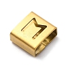 Ion Plating(IP) 304 Stainless Steel Square Slide Charms STAS-L132-22M-G-2