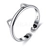 925 Sterling Silver Cuff Rings RJEW-BB70407-1