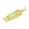 Rack Plating Brass Micro Pave Clear Cubic Zirconia Pendants KK-B091-21G-03-2