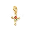 Brass Micro Pave Clear Cubic Zirconia European Dangle Charms KK-C113-13A-G-1