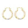 Brass Two Tone Twist Hoop Earrings LS-EJEW-B117-06A-M-4