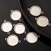 Tibetan Style Alloy Flat Round Cabochon Connector Settings X-TIBE-M022-09AS-5