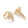 Brass Micro Pave Clear Cubic Zirconia Hoop Earrings EJEW-C121-15G-2