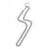 Enamel Ear of Wheat Link Chain Necklace NJEW-P220-02G-2