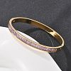 304 Stainless Steel Rhinestone Bangles for Women BJEW-Z092-02G-1
