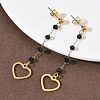 304 Stainless Steel Glass Tassel Stud Earrings EJEW-G453-05G-02-2