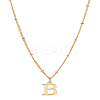 1Pc Brass Chain & 304 Stainless Steel Letter Pendant Necklaces NJEW-LP0001-35B-G-1