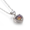 Temperature Changing Color Glass Pendant Necklaces NJEW-I230-04-4