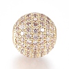 CZ Jewelry Brass Micro Pave Cubic Zirconia Round Beads ZIRC-M024-06G-2