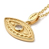 Brass Micro Pave Clear Cubic Zirconia Pendants Necklaces for Women LS-NJEW-B092-02G-2