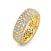 Brass Micro Pave Clear Cubic Zirconia Finger Rings for Women FS-WG796B2-06-4