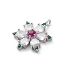 Rack Plating Brass with Cubic Zirconia Pendants KK-Q010-11P-2