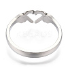 Non-Tarnish 304 Stainless Steel Hand Heart Cuff Rings LS-RJEW-N038-121P-4