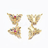 Brass Micro Pave Cubic Zirconia Links Connectors ZIRC-N039-122-NF-2