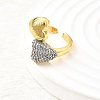 Brass Micro Pave Cubic Zirconia Cuff Rings for Women RJEW-F184-04GP-3