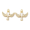 Brass Micro Pave Clear Cubic Zirconia Pendants KK-B083-33F-G-1