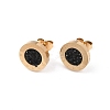 Flat Round 304 Stainless Steel Stud Earrings EJEW-H175-02G-02-4