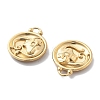 PVD Vacuum Plating 304 Stainless Steel Rhinestone Pendants STAS-R130-01G-09-2