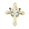 Light Gold Plated Alloy Enamel Pendants ENAM-L041-04B-1
