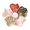 KC Gold Plated Alloy Crystal Rhinestone Brooches LS-JEWB-L017-06KCG-1