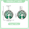 10Pcs Synthetic Malachite Flat Round Pendants G-AR0006-25B-2