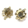 Natural Labradorite Faceted Oval Connector Charms G-G181-06G-07-2