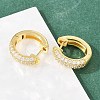 Ring Brass Micro Pave Clear Cubic Zirconia Hoop Earrings EJEW-D348-12G-5