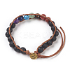 Natural Lava Rock Cord Beaded Bracelets BJEW-E351-02I-2