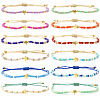 12Pcs Glass Seed Beads Adjustable Bracelets KO8624-1-1
