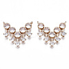 Brass Micro Pave Clear Cubic Zirconia Pendants Links KK-S359-161-RS-1
