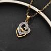 304 Stainless Steel Crystal Rhinestone Heart Pendant Cable Chain Necklaces for Women LS-NJEW-Z056-01E-G-3