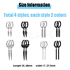 16Pcs 8 Style 304 & 201 Stainless Steel Dangle Hoop Earrings with Stainless Steel Pins EJEW-FI0002-92-2