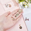 6Pcs Flower & Bone Alloy Rhinestone Pendant Decoration HJEW-DR00167-3