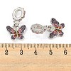 Rack Plating Alloy Pave Colorful Rhinestone Insect European Dangle Charms FIND-B034-14P-03-3