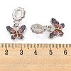 Rack Plating Alloy Pave Colorful Rhinestone Insect European Dangle Charms FIND-B034-14P-03-3