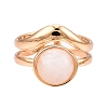 Round Natural & Synthetic Gemstone Finger Rings RJEW-N046-10-2