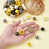 50Pcs 10 Styles Sunflower Theme Printed Wood Beads WOOD-CJ0001-78-4