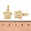 Brass Micro Pave Cubic Zirconia Pendants KK-N257-04G-3
