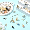 50Pcs 10 Colors Glass Pendants PALLOY-YW00168-4