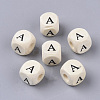 Printed Natural Schima Wood Beads WOOD-TAC0005-29A-01A-1