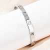 201 Stainless Steel with Rhinestone Bangles for Women LS-BJEW-B138-04P-1