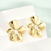 304 Stainless Steel ABS Plastic Pearl Stud Earrings for Women EJEW-U046-12B-G-1