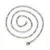 Non-Tarnish 304 Stainless Steel Figaro Chain Necklaces NJEW-S420-003C-P-3