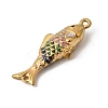 304 Stainless Steel Enamel Fish Connector Charms STAS-B128-54G-02-2