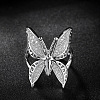 Brass Pave Cubic Zirconia Finger Rings FS-WG8437D-01-4